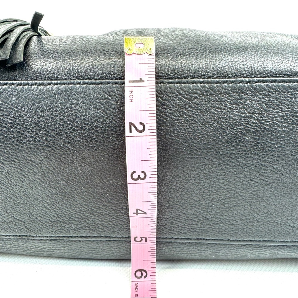 Michael Kors Knox Black Pebbled Leather bag w tassel, gold & leather chain/strap - Picture 12 of 17